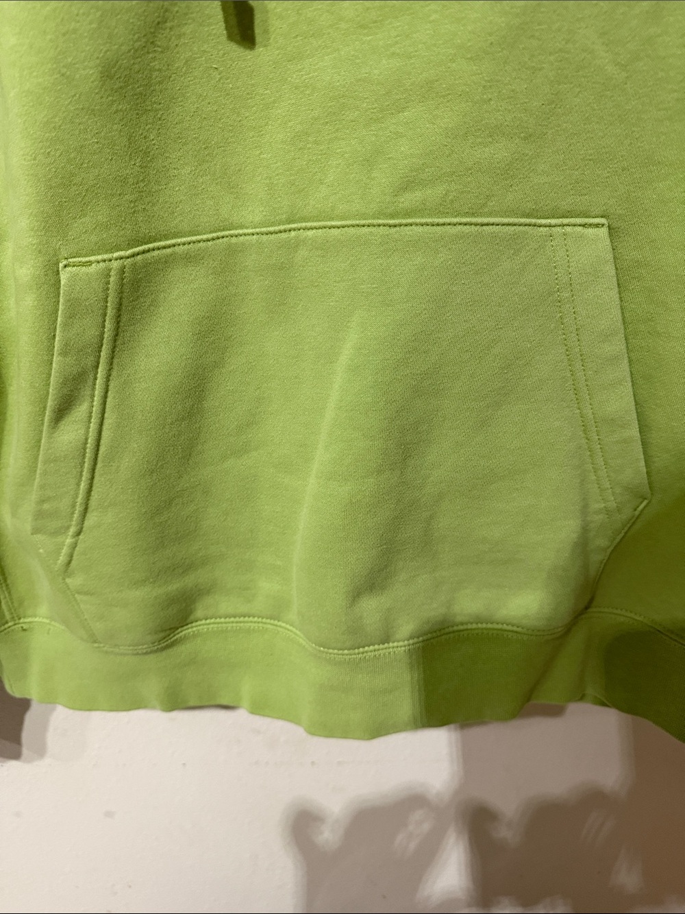 Nike Lime Green Crewneck Hoodie with White Embroidered Swoosh - Picture 5 of 6